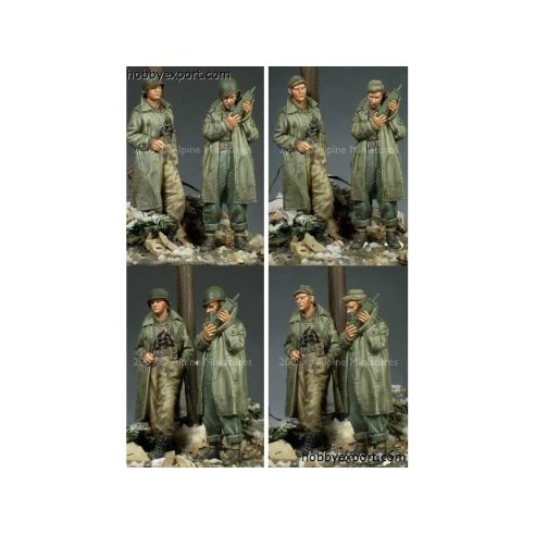 Alpine Miniatures 1 35 KIT (MAQUETTE) WW2 US ARMY OFFICER SET DIFFERENT HEADS INCL.