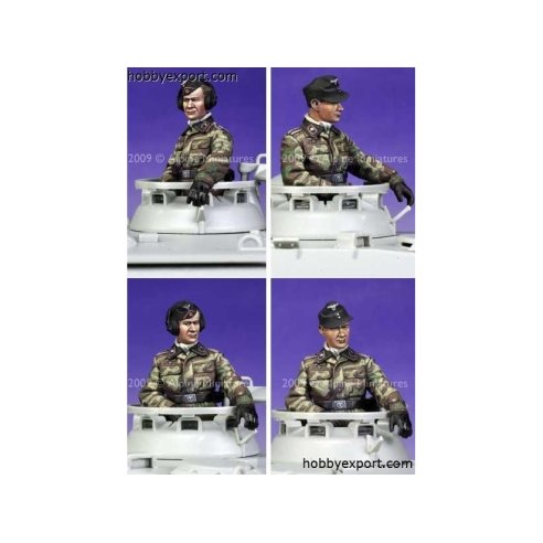 Alpine Miniatures   	1 35 KIT (MAQUETTE) PANZER COMMANDER DIFFERENT HEADS INCL.