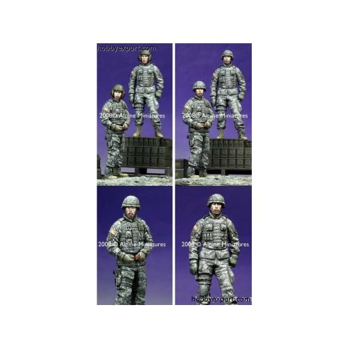 Alpine Miniatures    	1 35 KIT (MAQUETTE) MODERN U.S. AFV CREW SET DIFFERENT HEADS INCL.