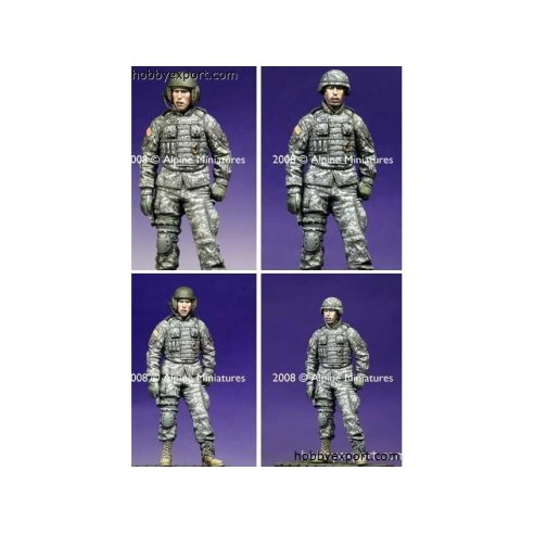 Alpine Miniatures   	1 35 KIT (MAQUETTE) MODERN U.S. AFV CREW 2 DIFFERENT HEADS INCL.