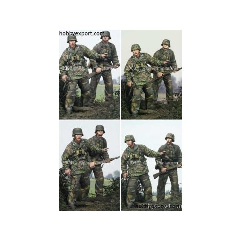 Alpine Miniatures   	1 35 KIT (MAQUETTE) SS GRENADIER SET DIFFERENT HEADS INCL.