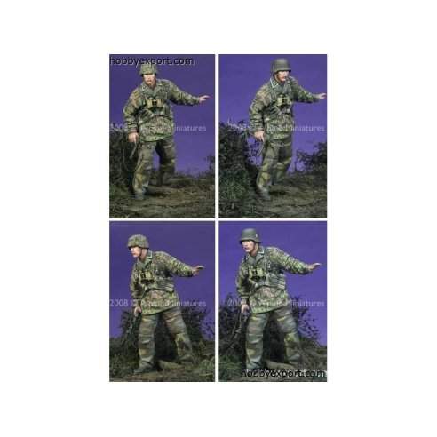 Alpine Miniatures   	1 35 KIT (MAQUETTE) SS GRENADIER NCO DIFFERENT HEADS INCL.