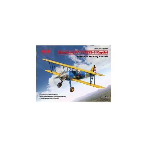 ICM 1/32 Stearman PT-17/N2S-3 Kaydet, American Training Aircraft (100% new molds)