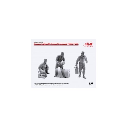 ICM 1/32 German Luftwaffe Ground Personnel (1939-1945) (3 figures) (100% new molds)